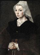 Master of the Legend Portrait of a young woman oil